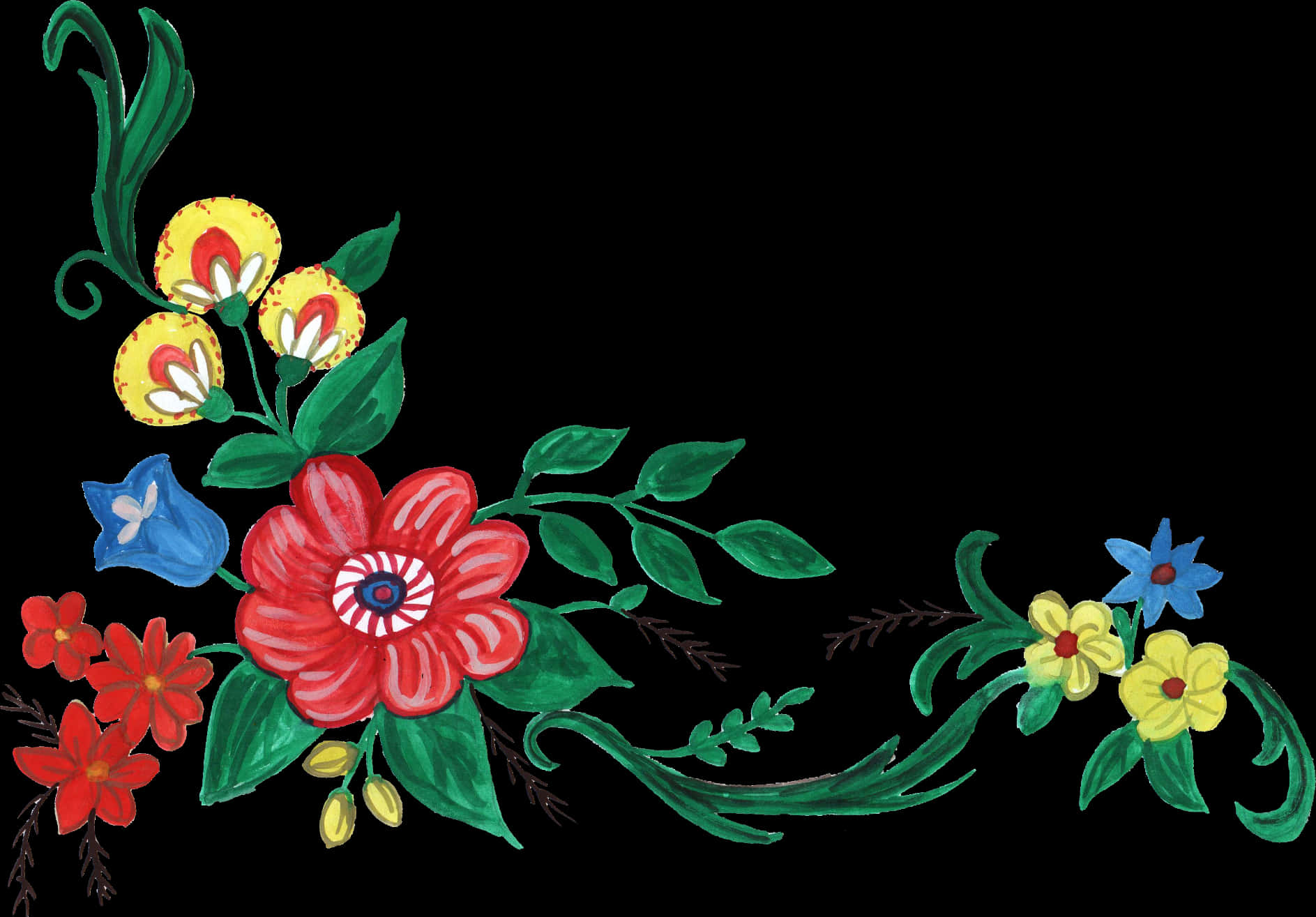 Floral_ Corner_ Design_ Illustration PNG