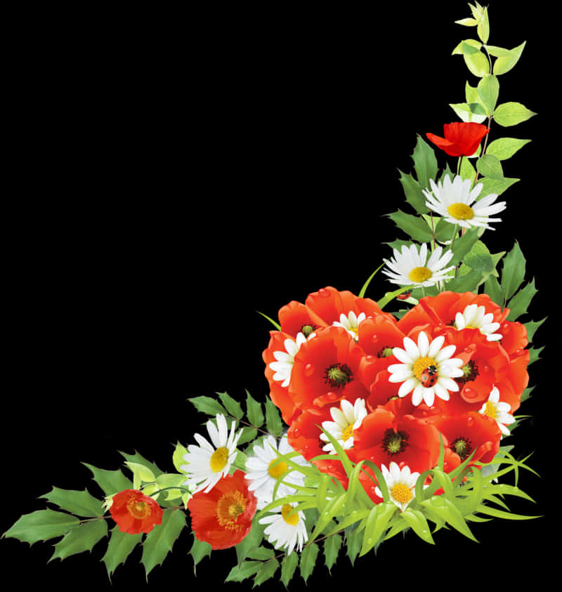 Floral_ Corner_ Design_ P N G PNG