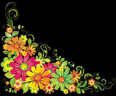 Floral_ Corner_ Design_ Vector PNG