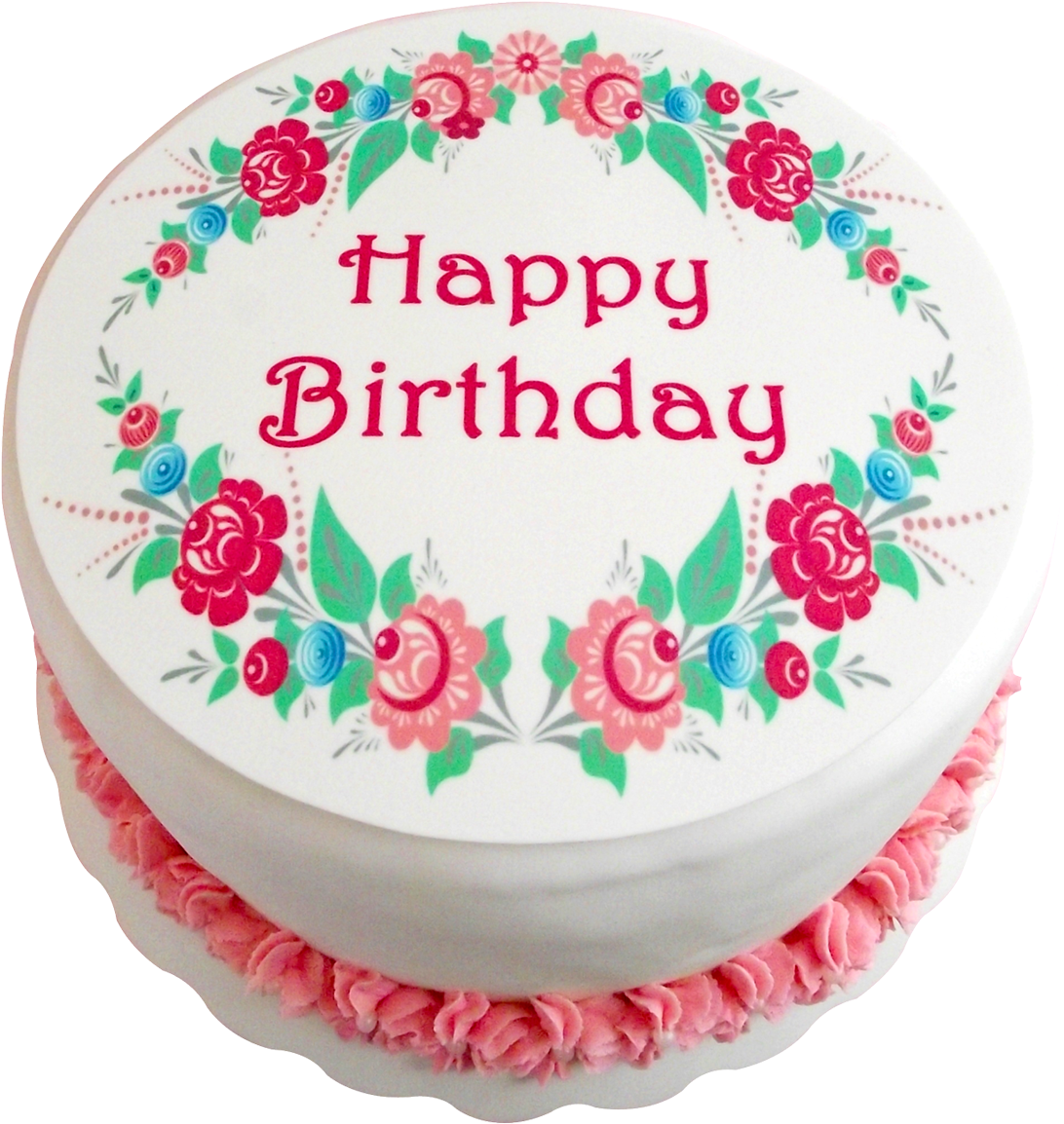 Floral_ Happy_ Birthday_ Cake.png PNG