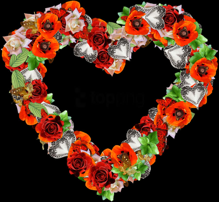 Floral_ Heart_ H D PNG