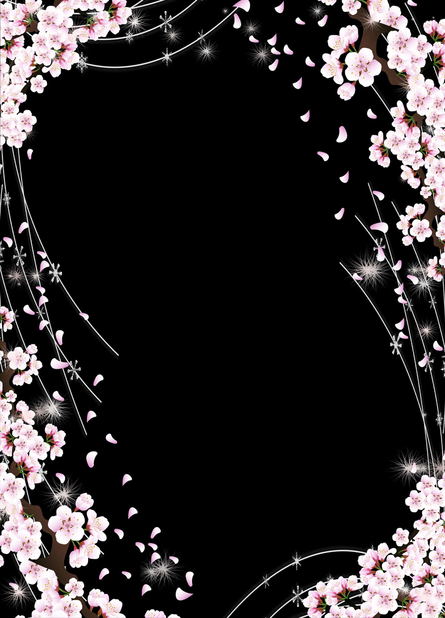 Floral_ Sparkle_ Border_ Design PNG