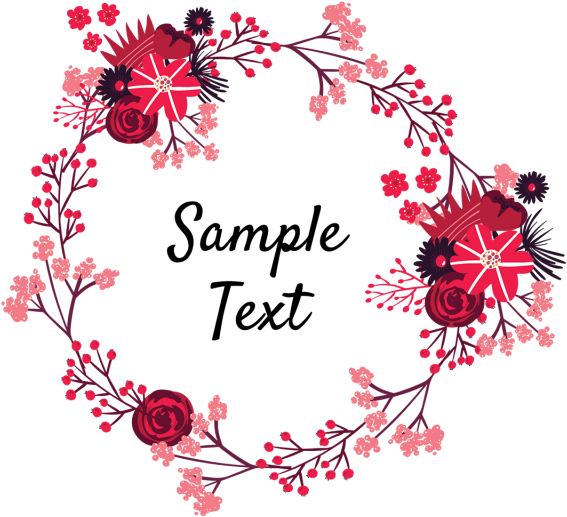 Floral_ Vector_ Wreath_with_ Sample_ Text PNG