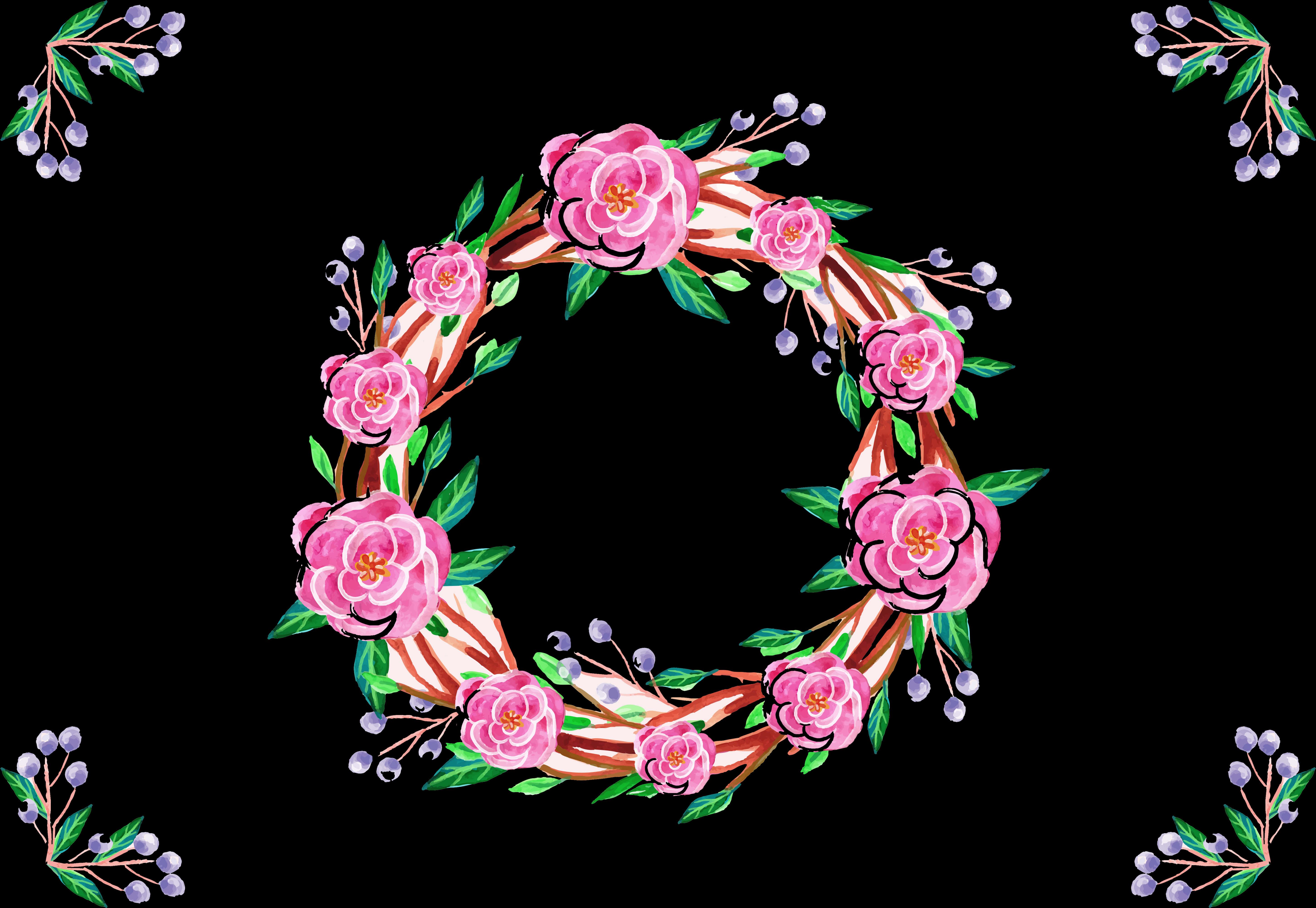 Floral_ Wreath_ Border_ Design PNG