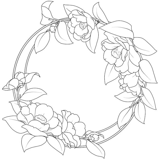 Floral_ Wreath_ Sketch_ Artwork PNG