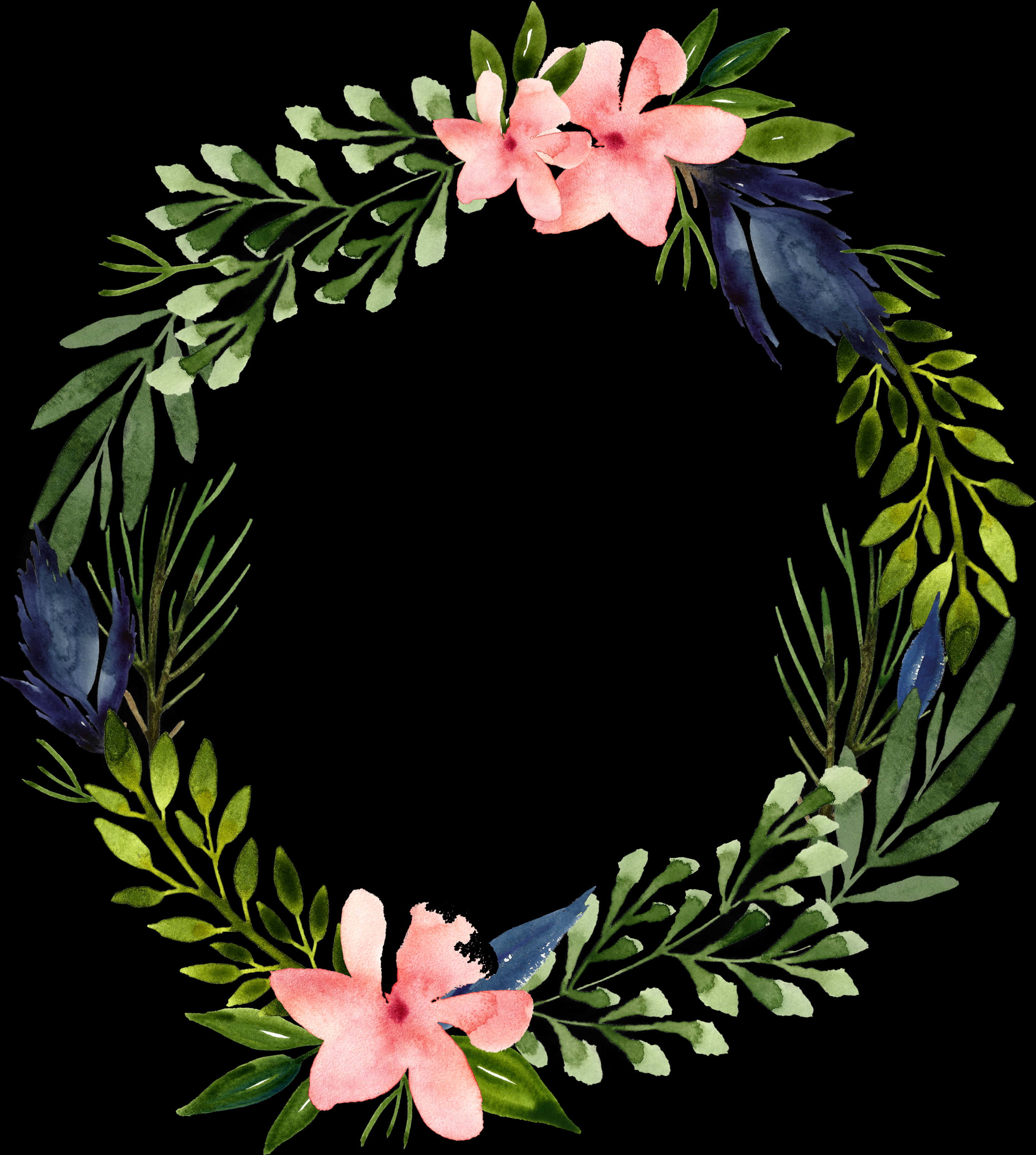 Floral_ Wreath_ Watercolor PNG