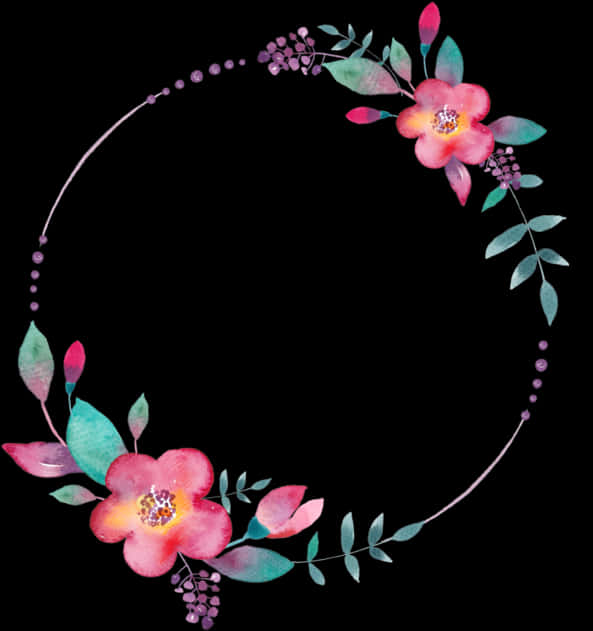 Floral_ Wreath_ Watercolor_ Design PNG