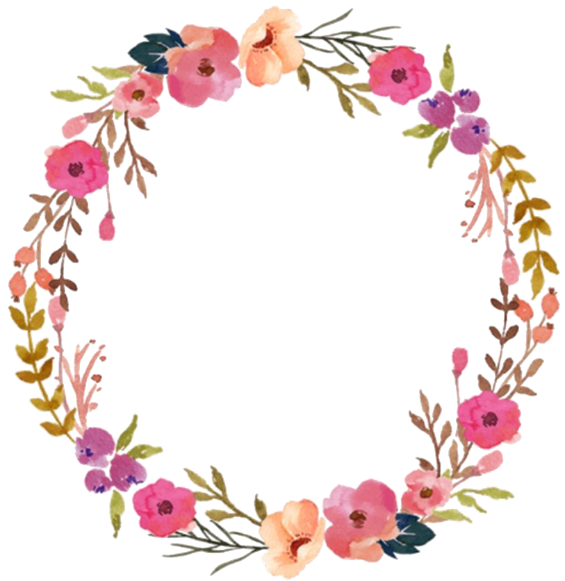 Floral_ Wreath_ Watercolor_ Frame PNG