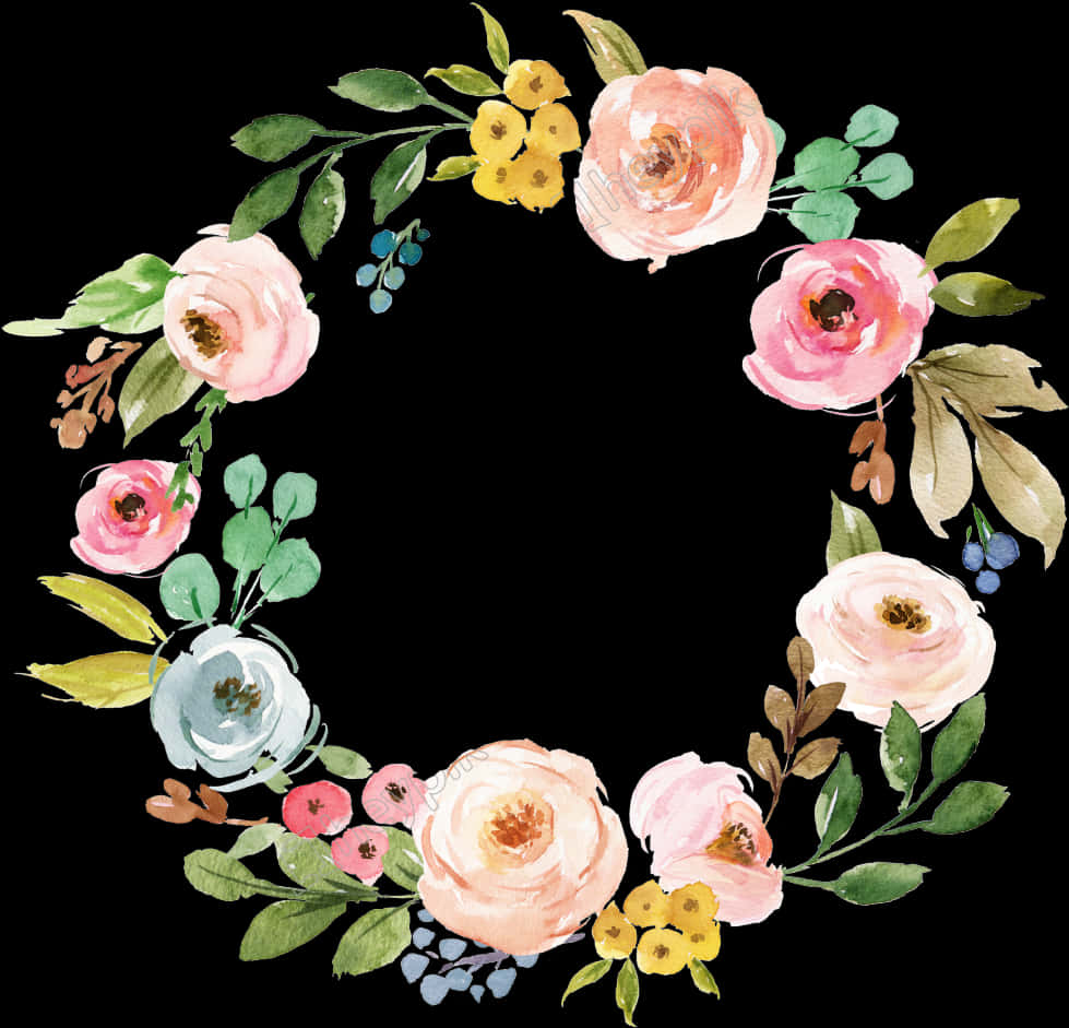 Floral_ Wreath_ Watercolor_ Illustration PNG