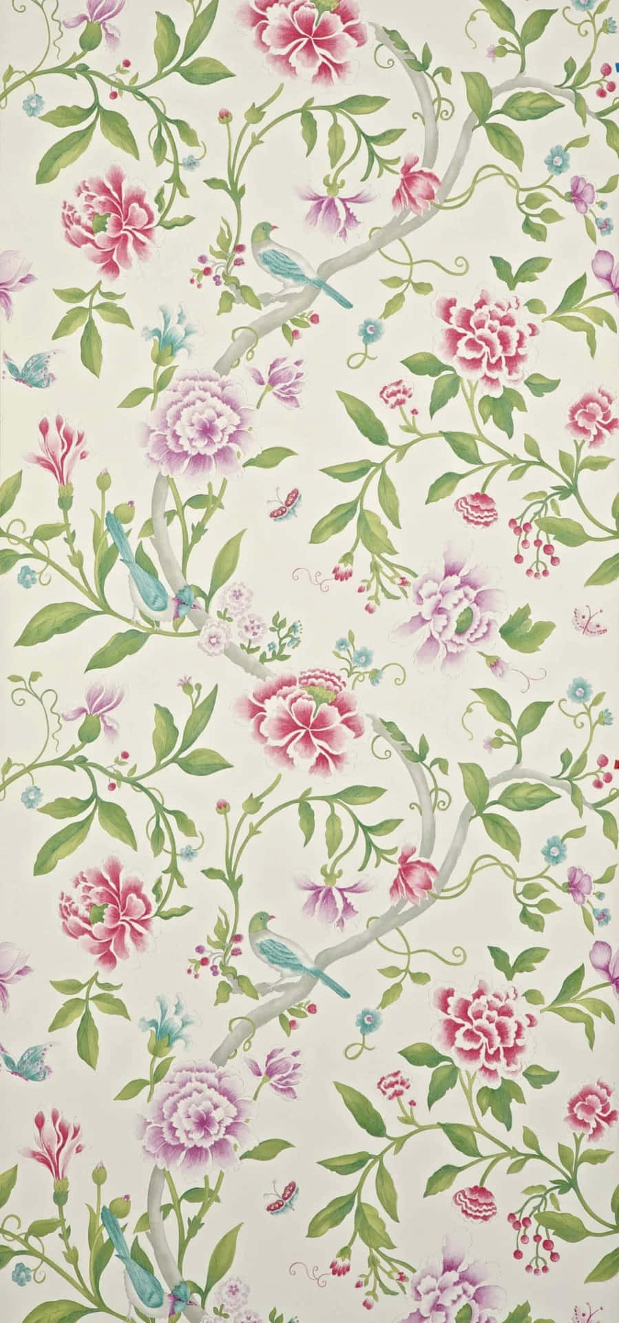 Floraland Bird Pattern Wallpaper Wallpaper