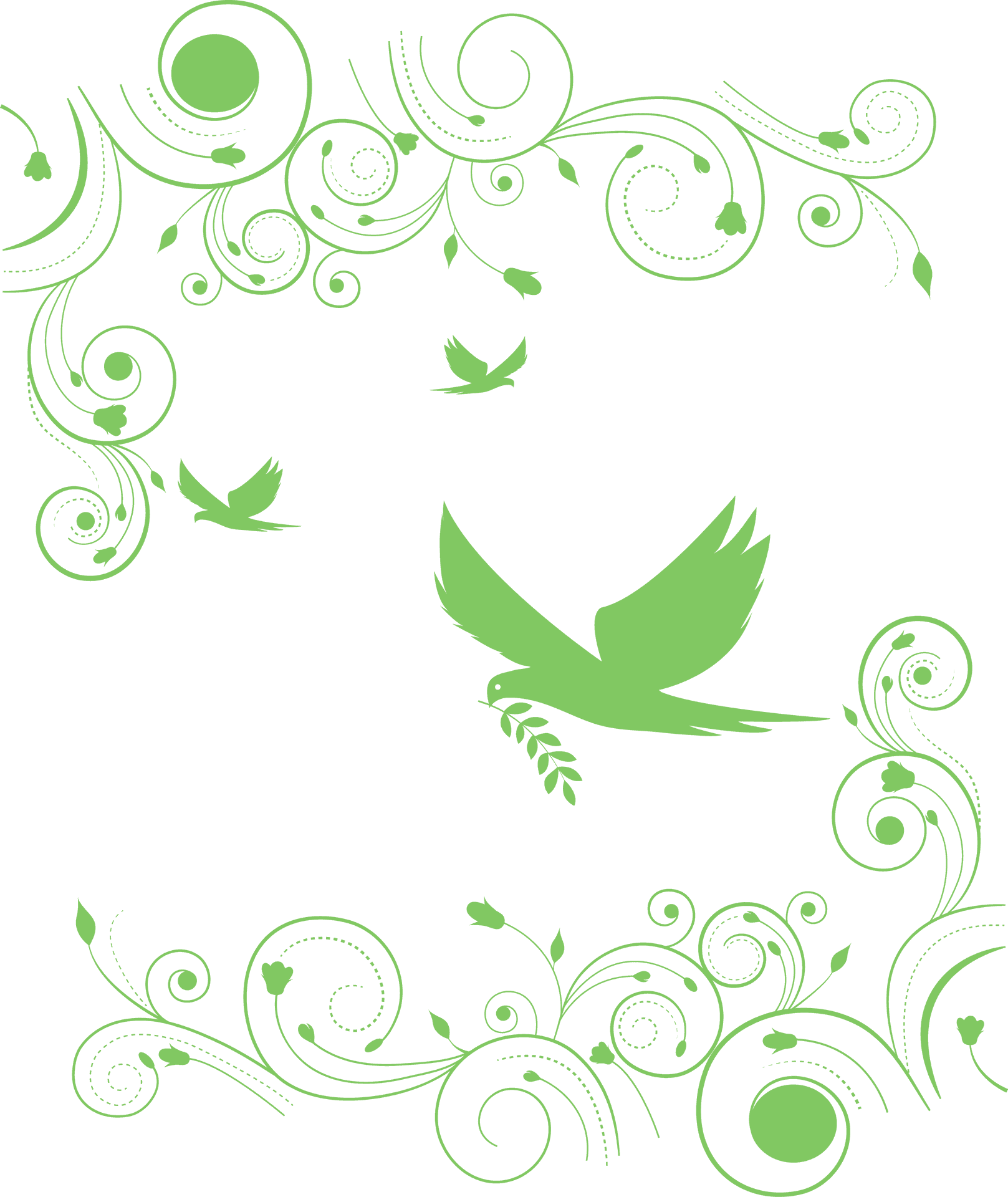 Floraland Birds Vector Ornament PNG