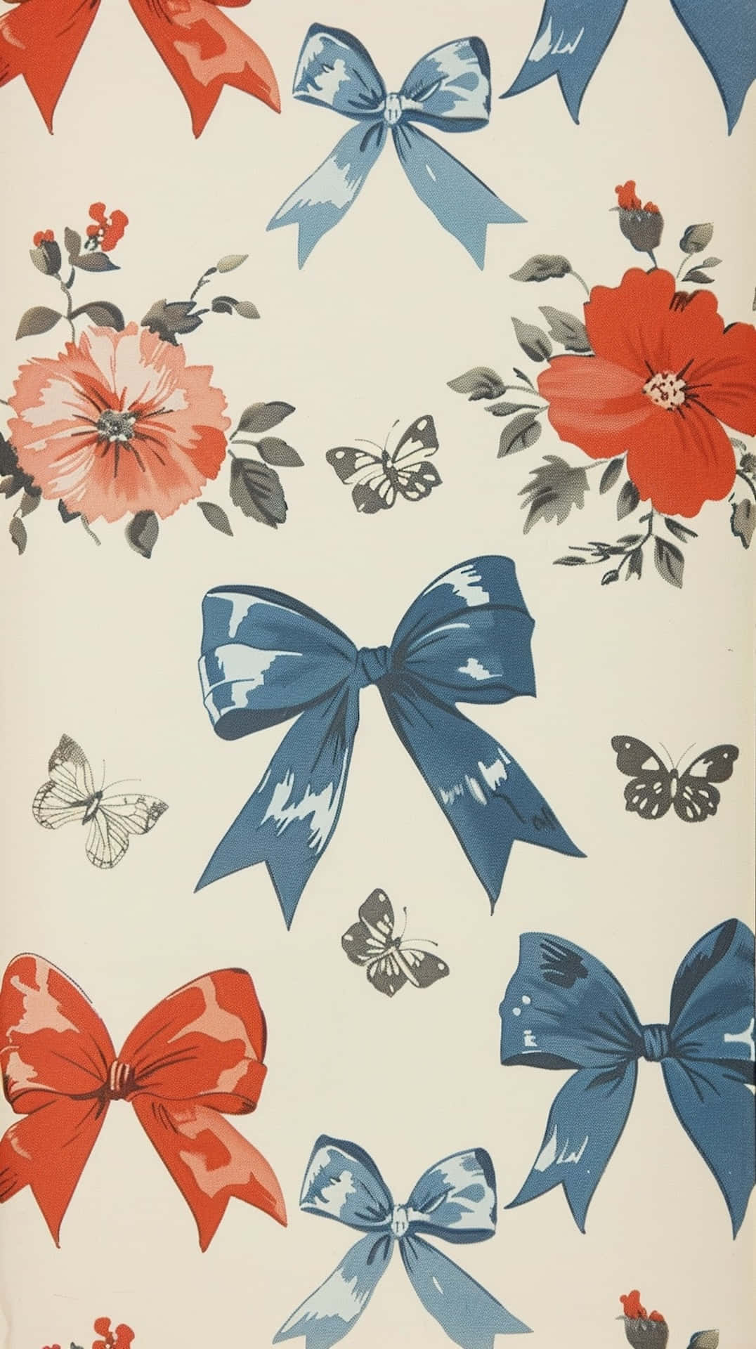 Floraland Bow Pattern Design Wallpaper
