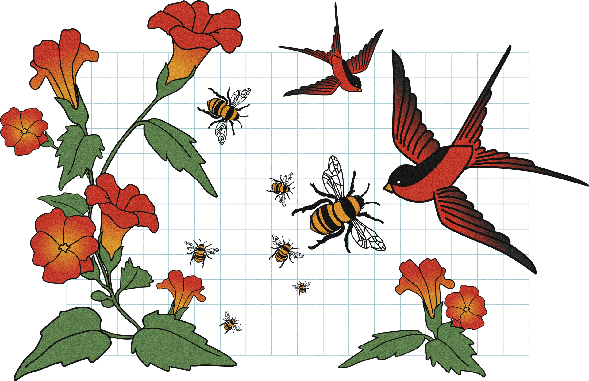 Floraland Fauna Illustration PNG