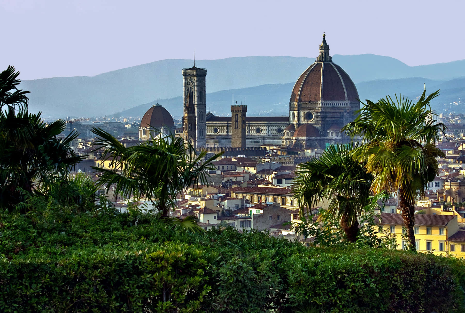 Catedralde Florencia - Vista Lejana, Italia Fondo de pantalla
