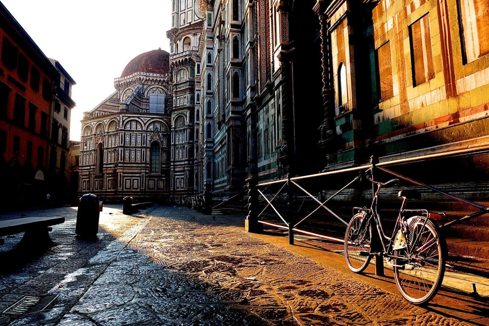 Florence Cathedral Street View Italy Wallpaper