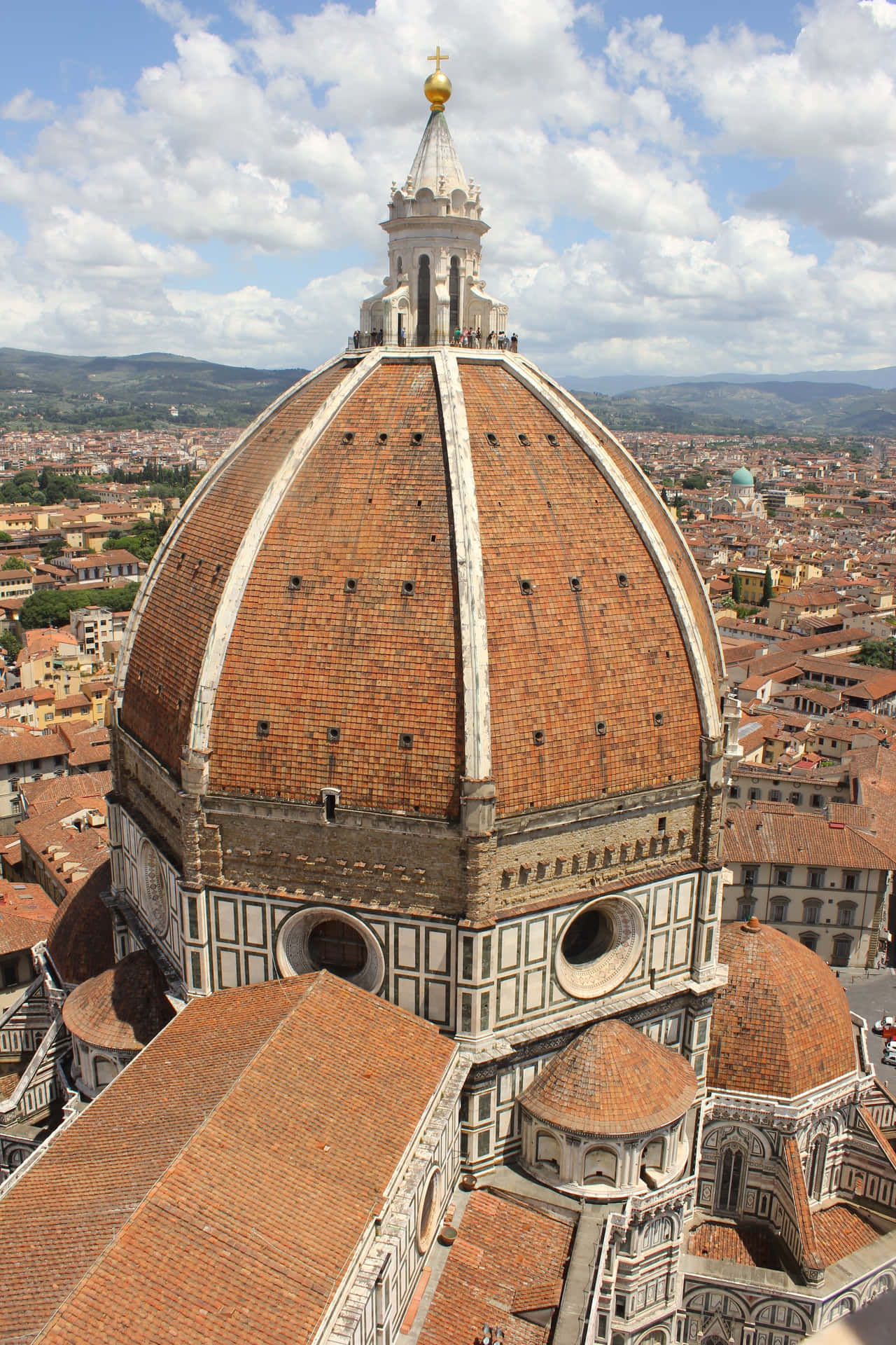 Cattedraledi Firenze Vista Superiore Esterna Italia Sfondo