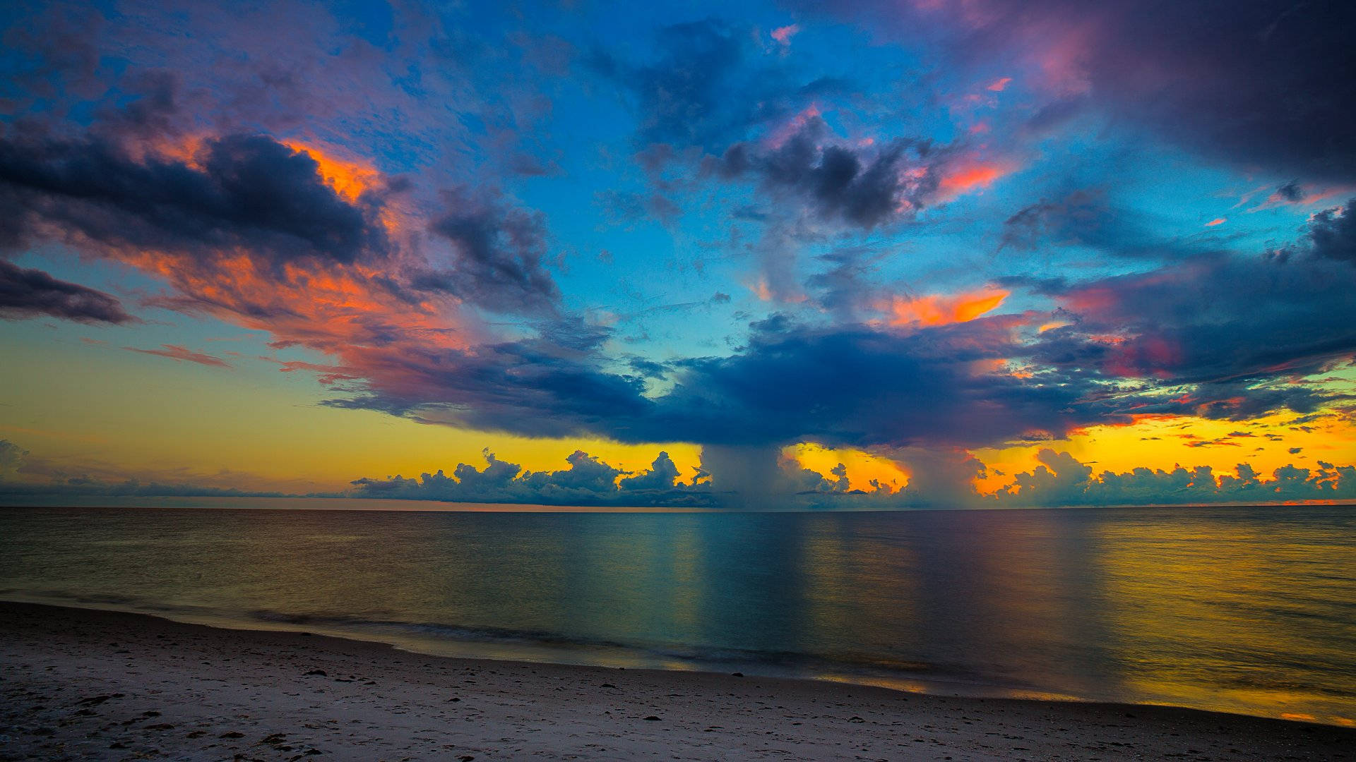 Florida Beach Colorful Clouds Wallpaper