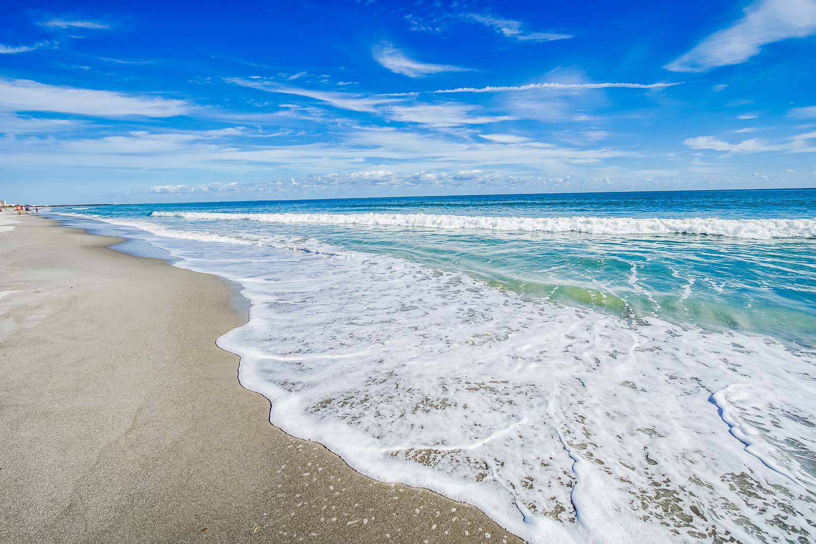 Playade Florida Con Agua Espumosa Del Océano. Fondo de pantalla