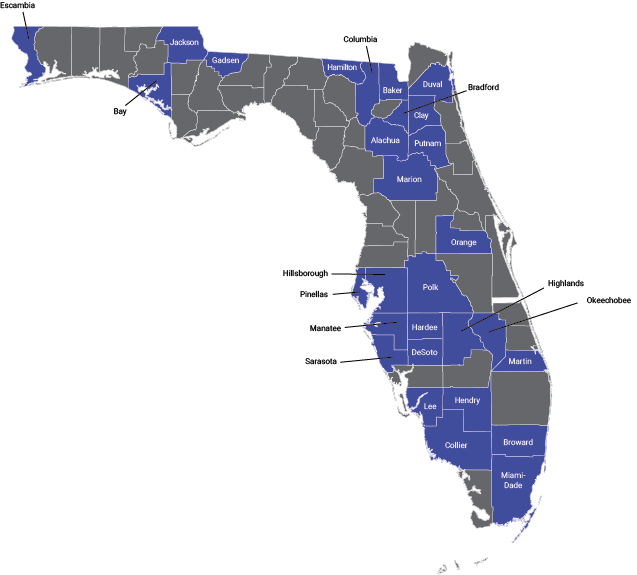 Florida Counties Economic Map PNG