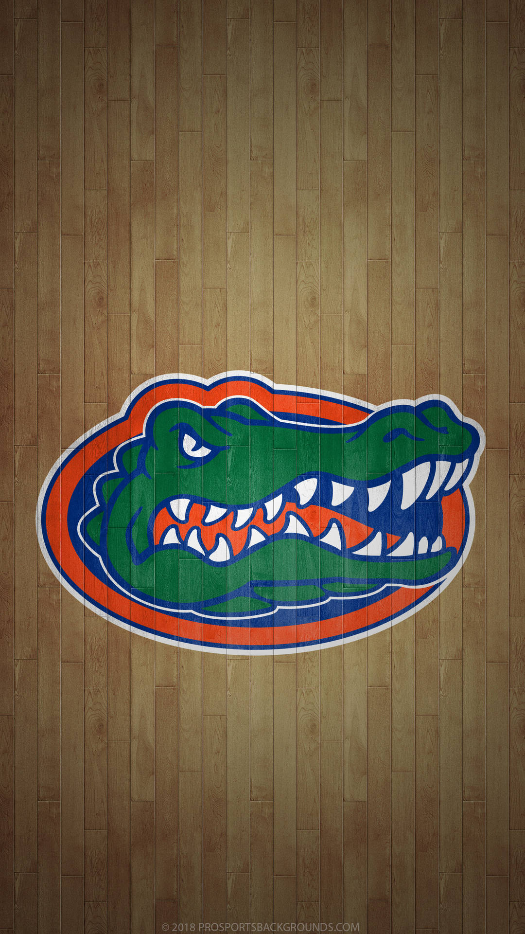 Stunning Florida Gators Logo on Wooden Basketball Court Wallpaper