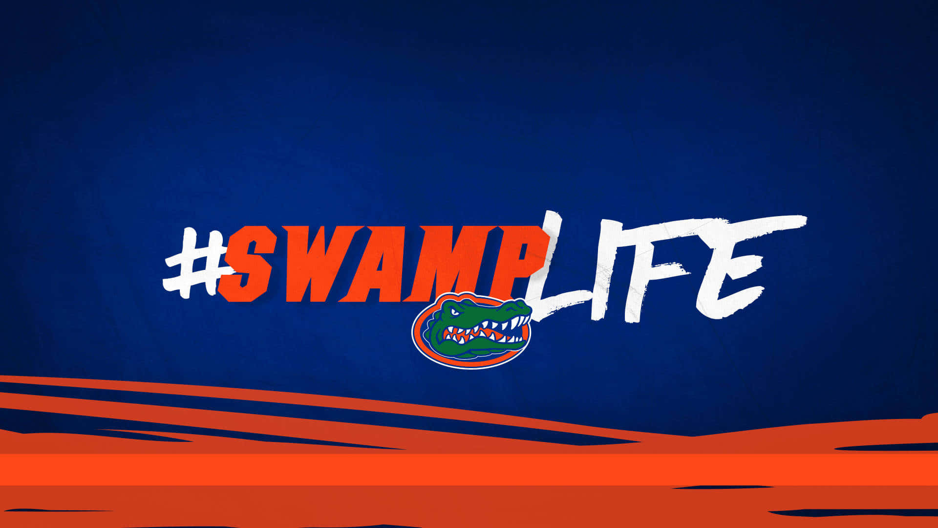 A Blue And Orange Background With The Word Swamp Life Wallpaper