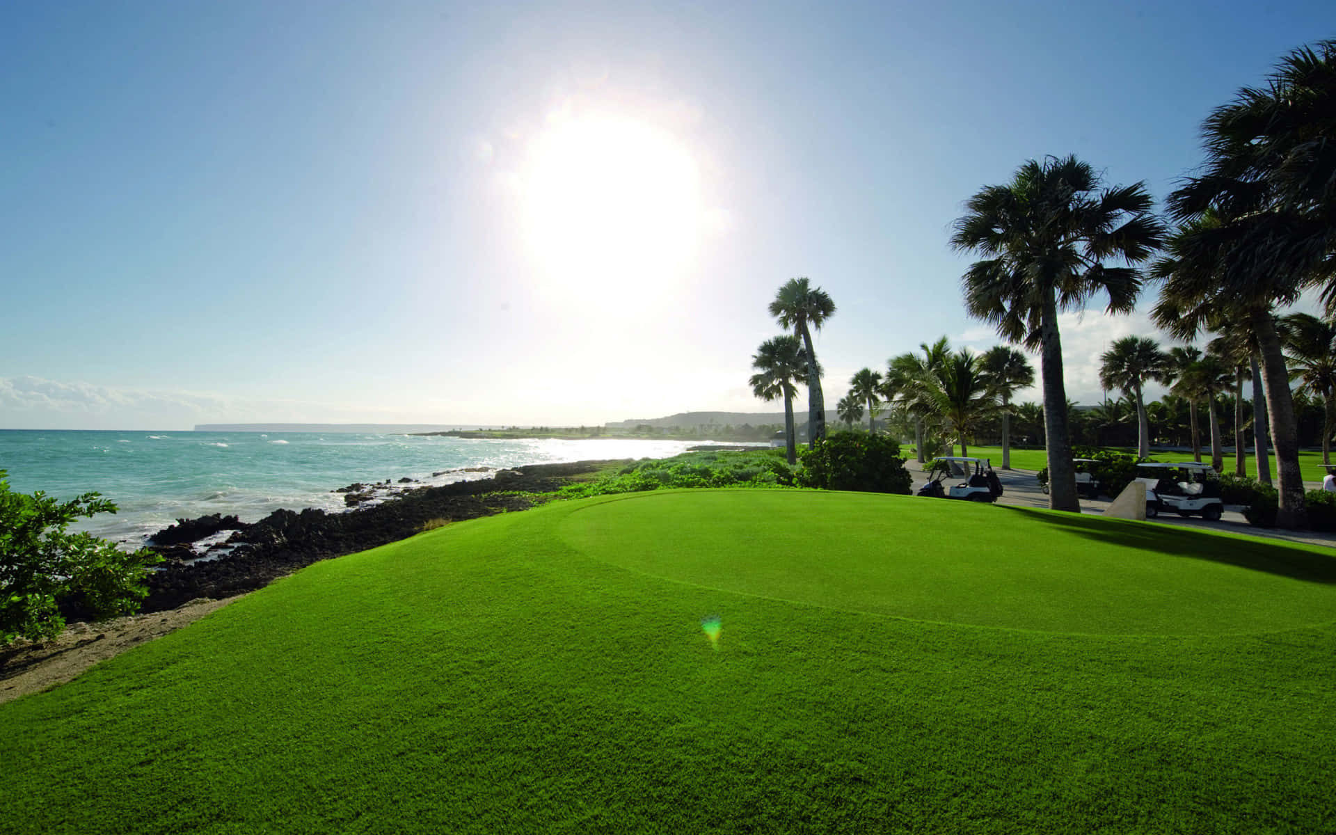 Godeteviil Clima Tropicale Della Florida Mentre Giocate A Golf In Uno Dei Tanti Campi! Sfondo