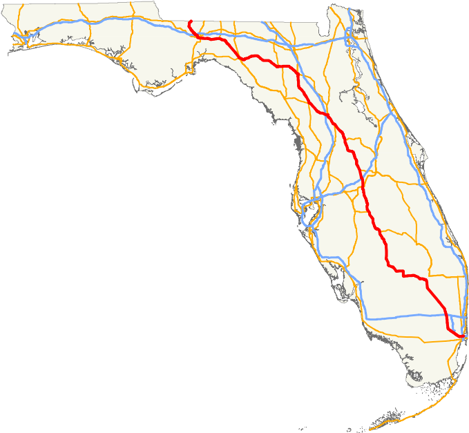 Florida Highway Map PNG
