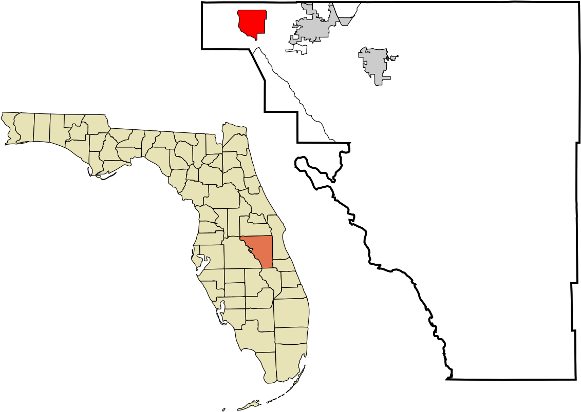 Florida Map Highlighting Orange County PNG