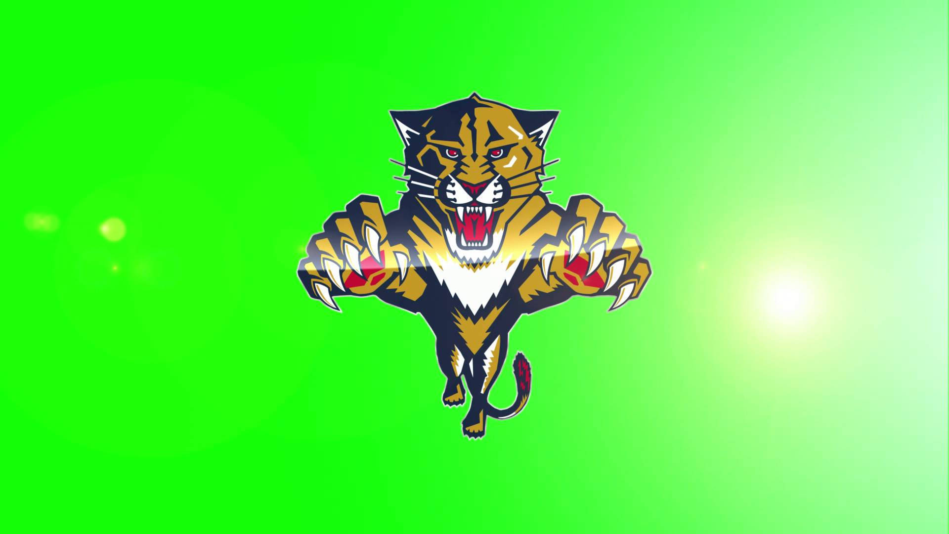 Dynamic Neon Green Florida Panthers Logo Wallpaper