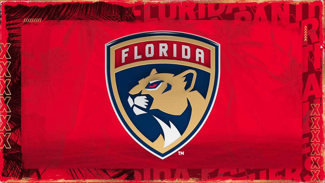 Florida Panthers Red Border Wallpaper