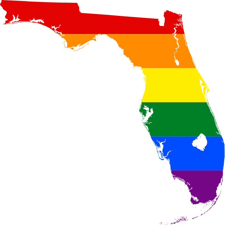 Florida Pride Colors Map PNG