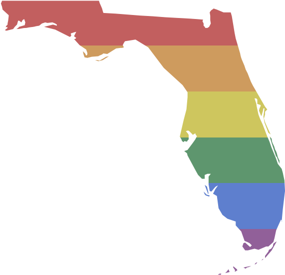 Florida Pride Colors Map PNG