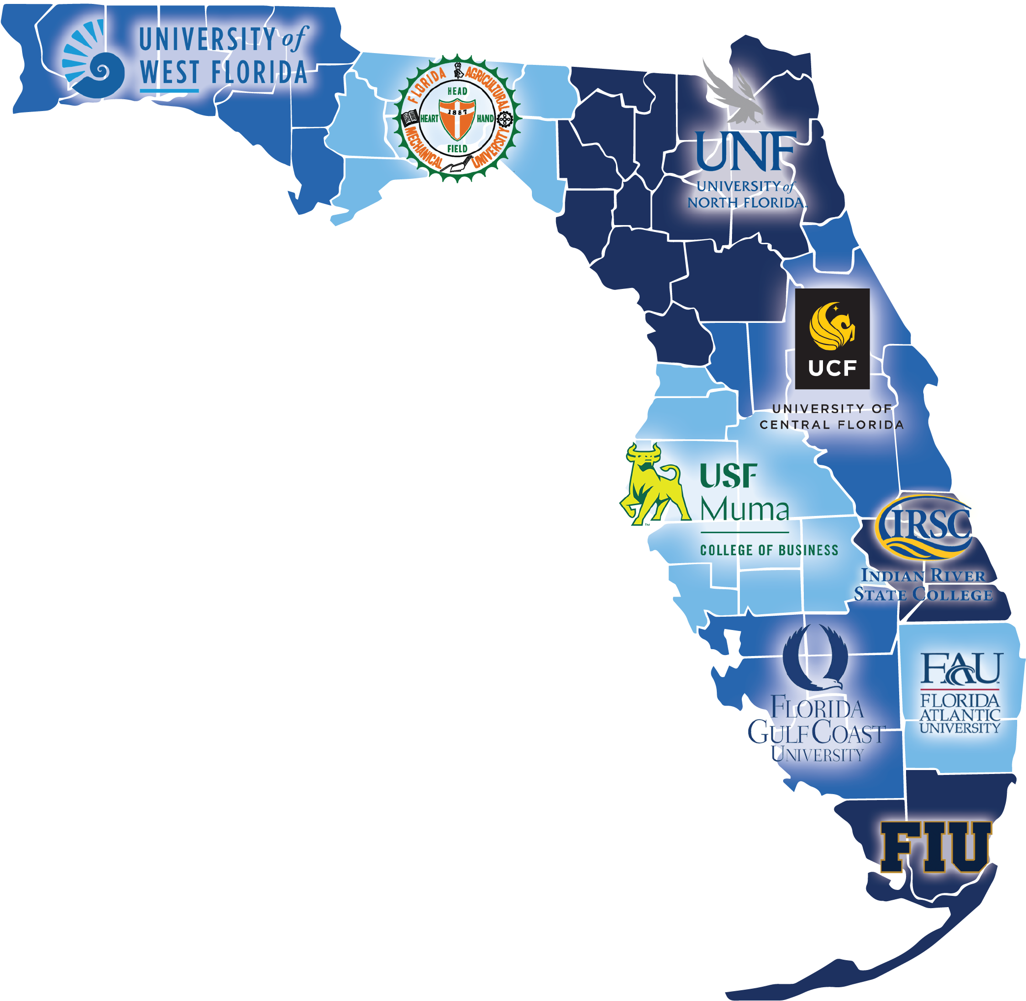 Florida Universities Map PNG