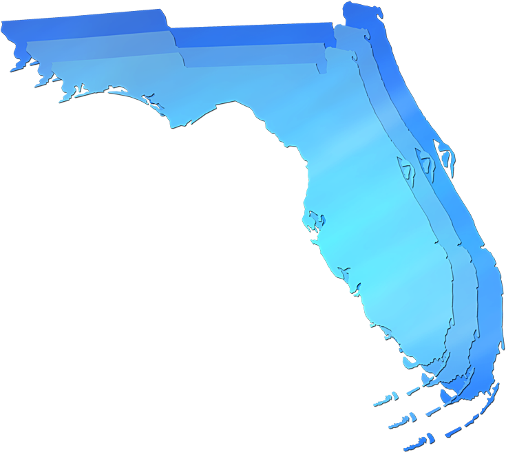 Florida3 D Map Gradient Blue PNG