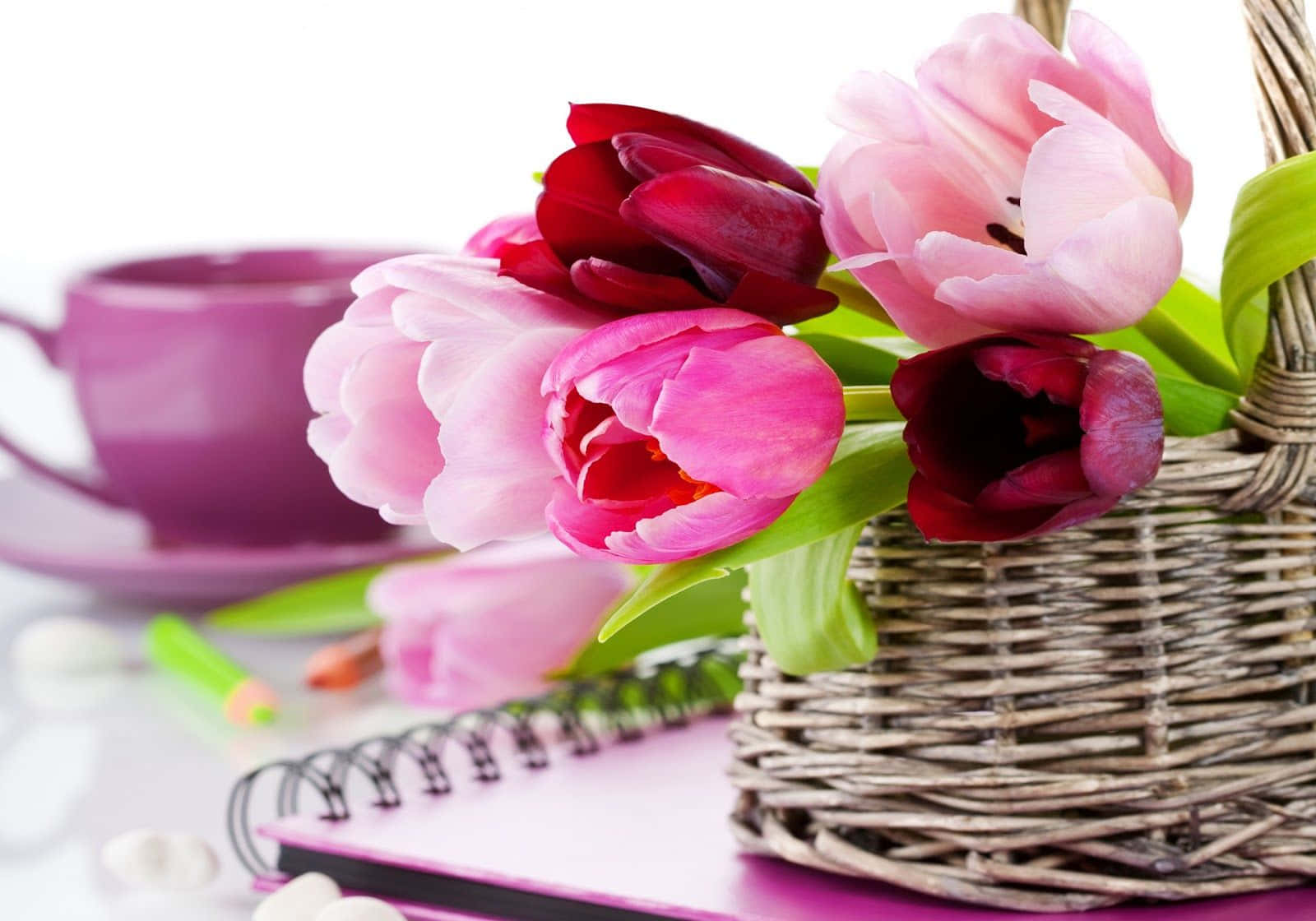 An array of fresh and vivid blossoms at your neighbourhood florist Wallpaper
