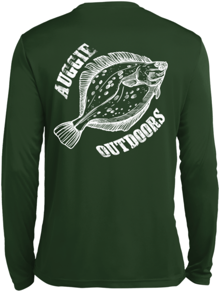 Flounder Outdoors Long Sleeve Shirt Design PNG