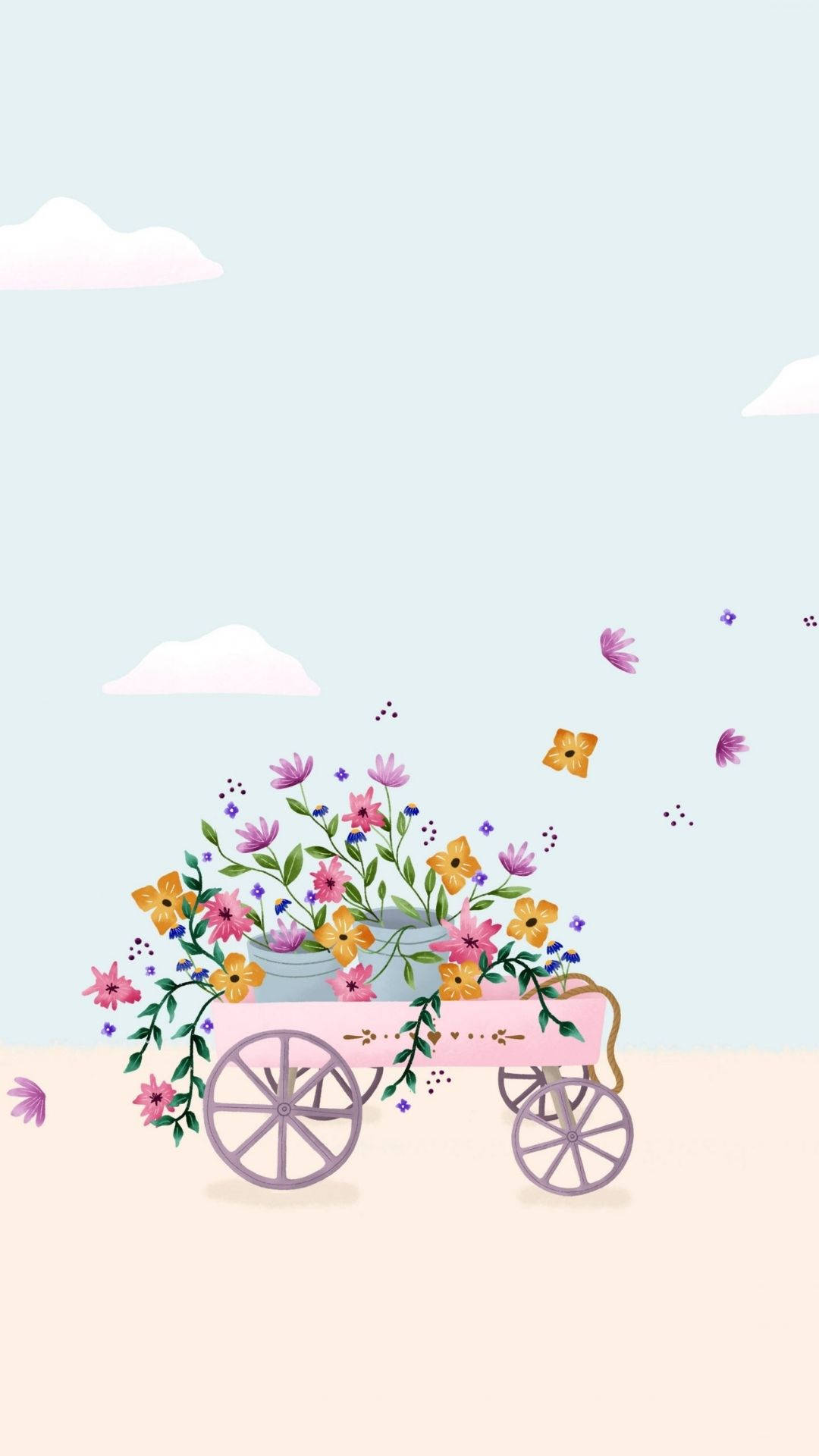 Flower aesthetic cart  wallpaper