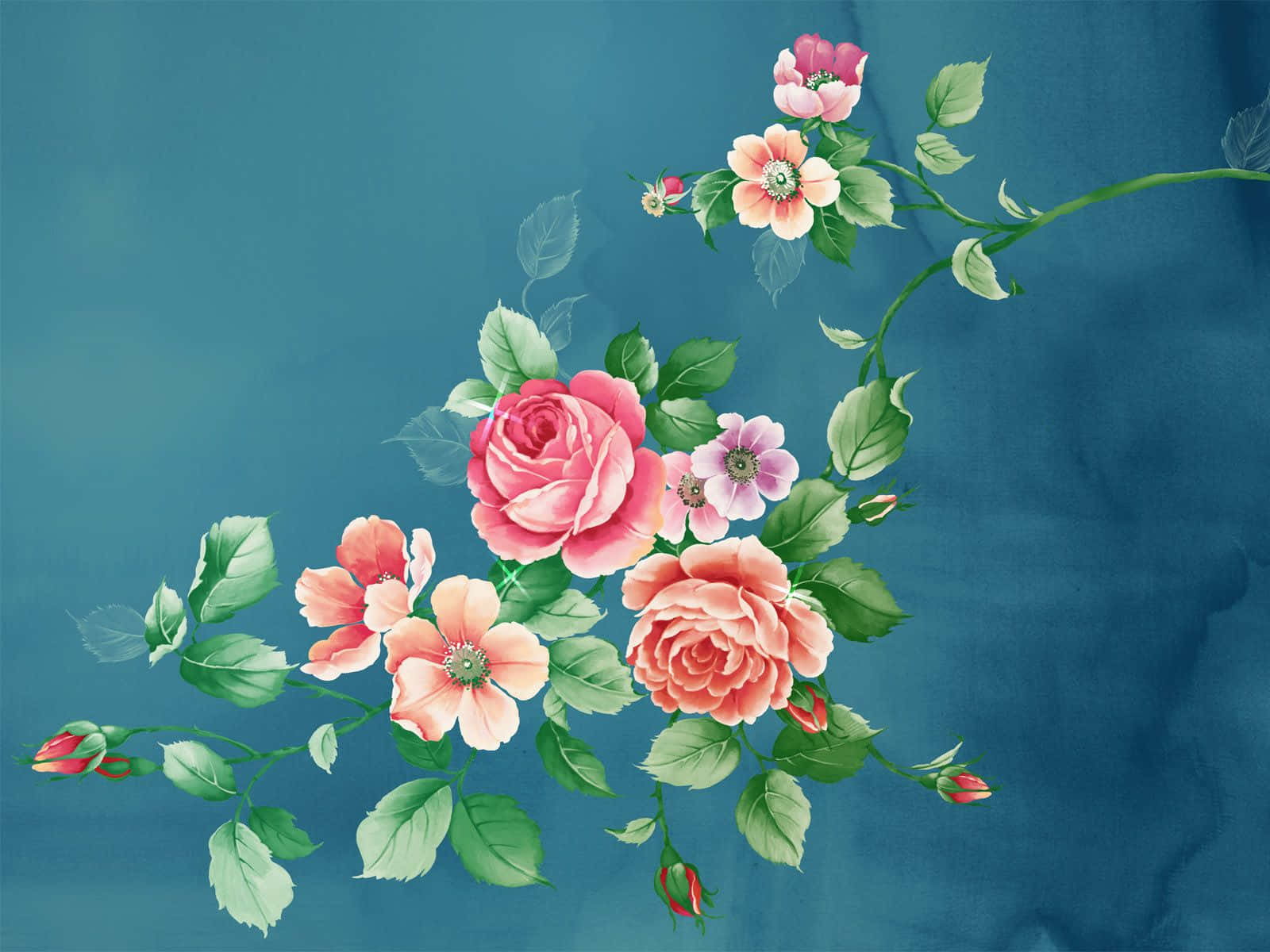 Radiant Flower Art Masterpiece Wallpaper
