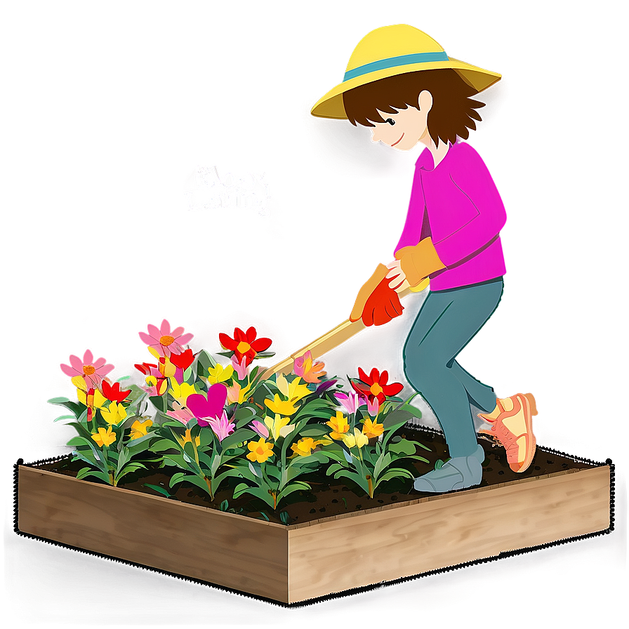 Flower Bed Planting Png 06272024 PNG