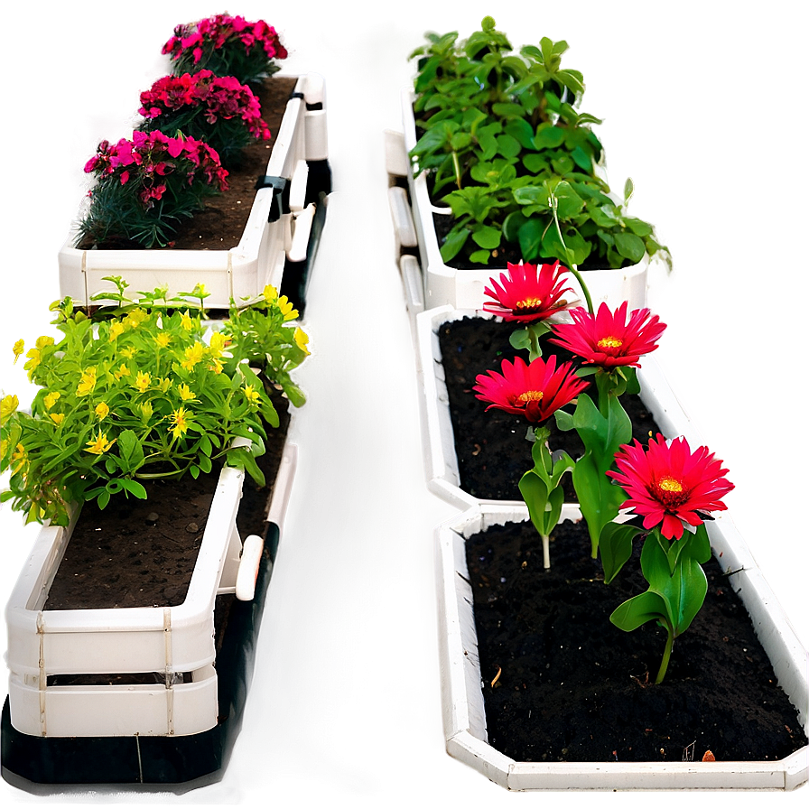 Flower Bed Planting Png 06272024 PNG