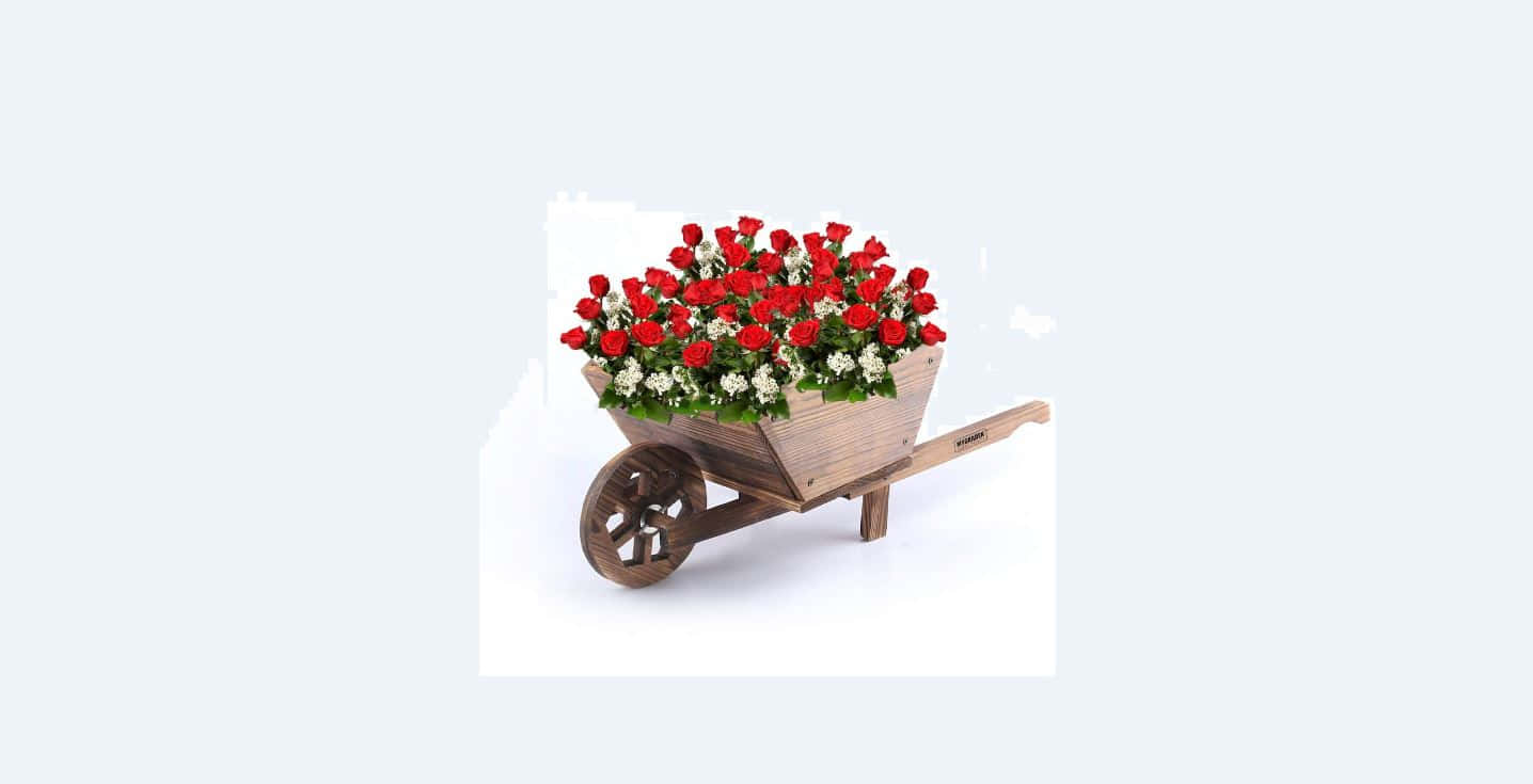 Encantadorcarrito De Flores En El Mercado Fondo de pantalla