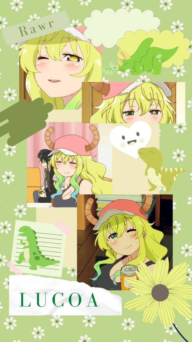 Flower Collage Lucoa Green Phone Wallpaper