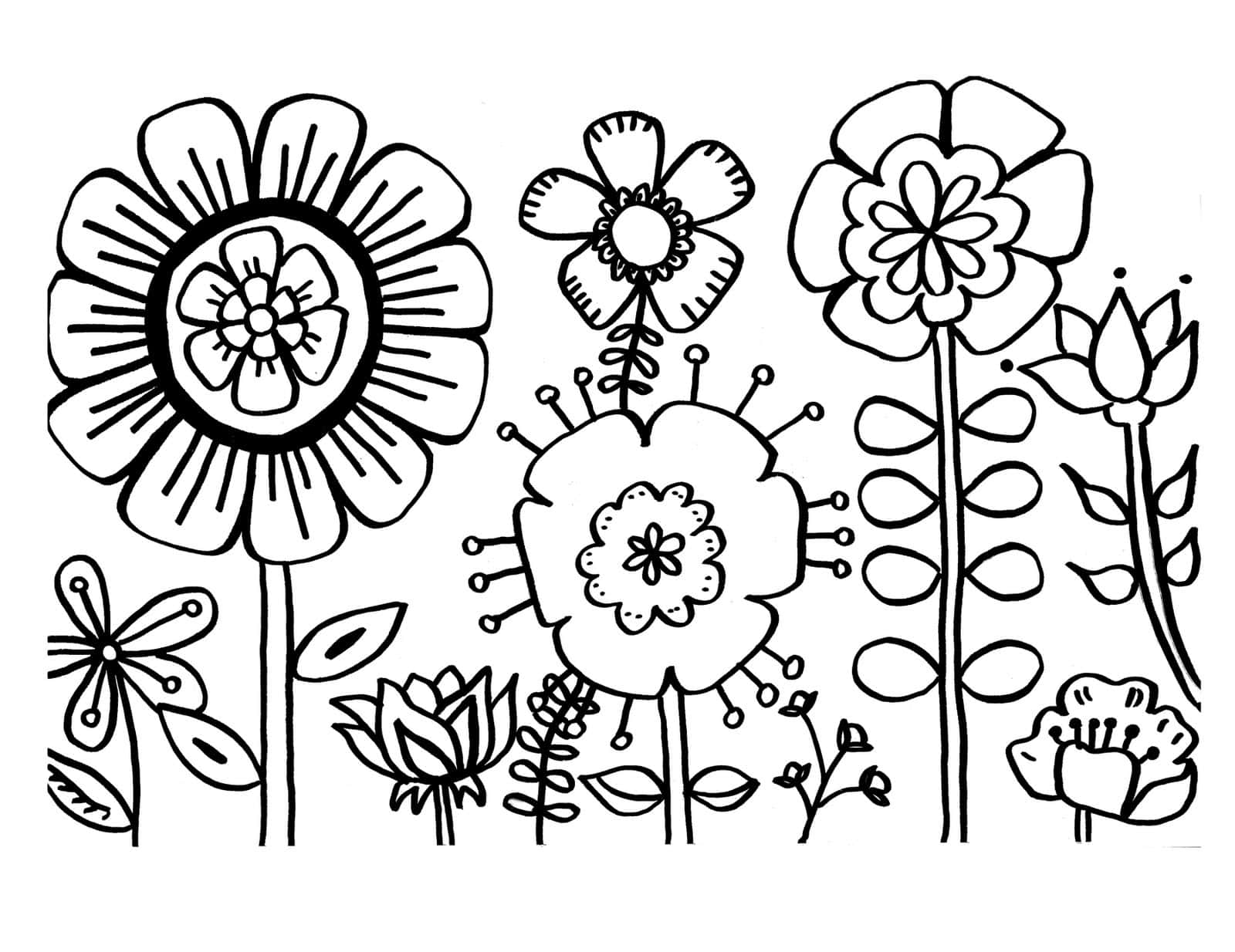 Intricate Flower Coloring Picture