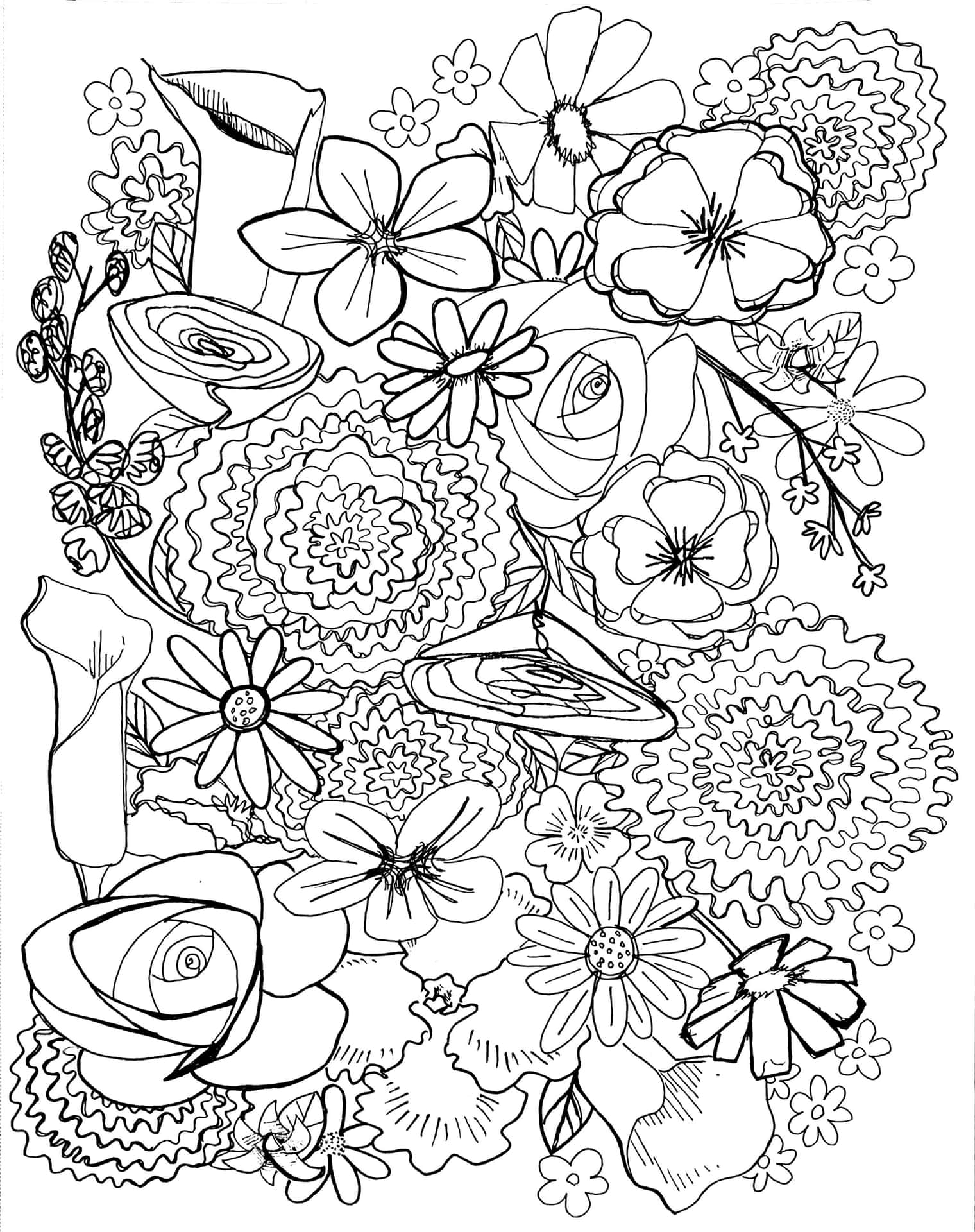 Enjoy the beauty of nature with a flower coloring page