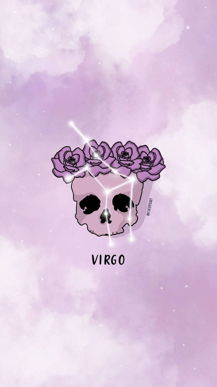 Flower Crown Skull Virgo Wallpaper
