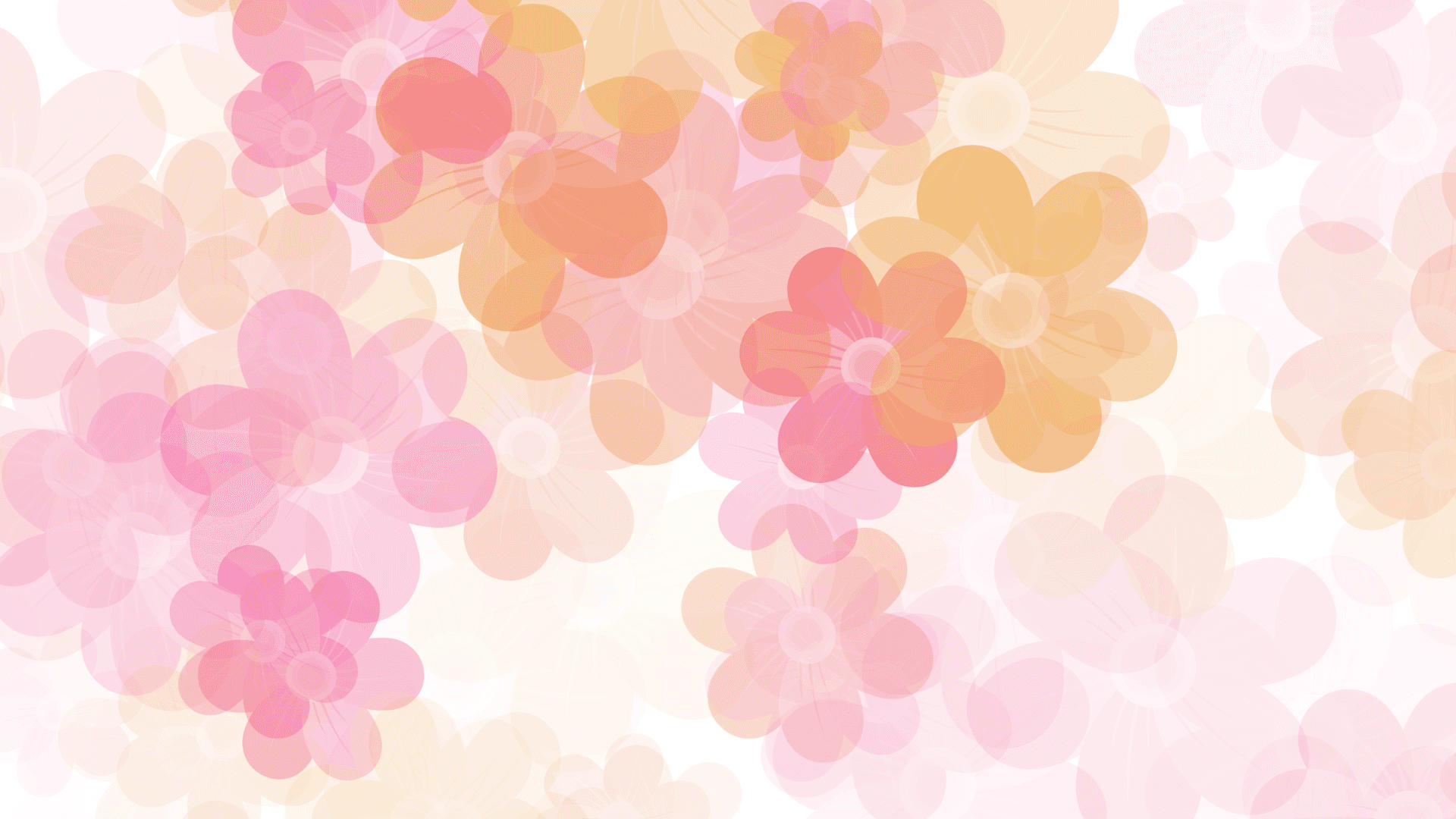 Etmønster Af Pink Og Orange Blomster På En Hvid Baggrund.
