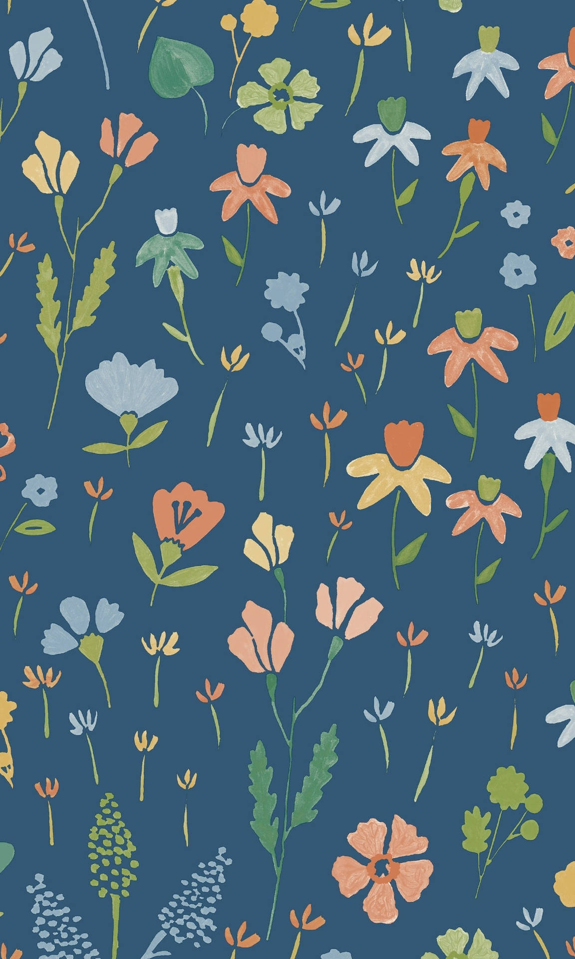 Blomdesignblå Vektor Konst Wallpaper