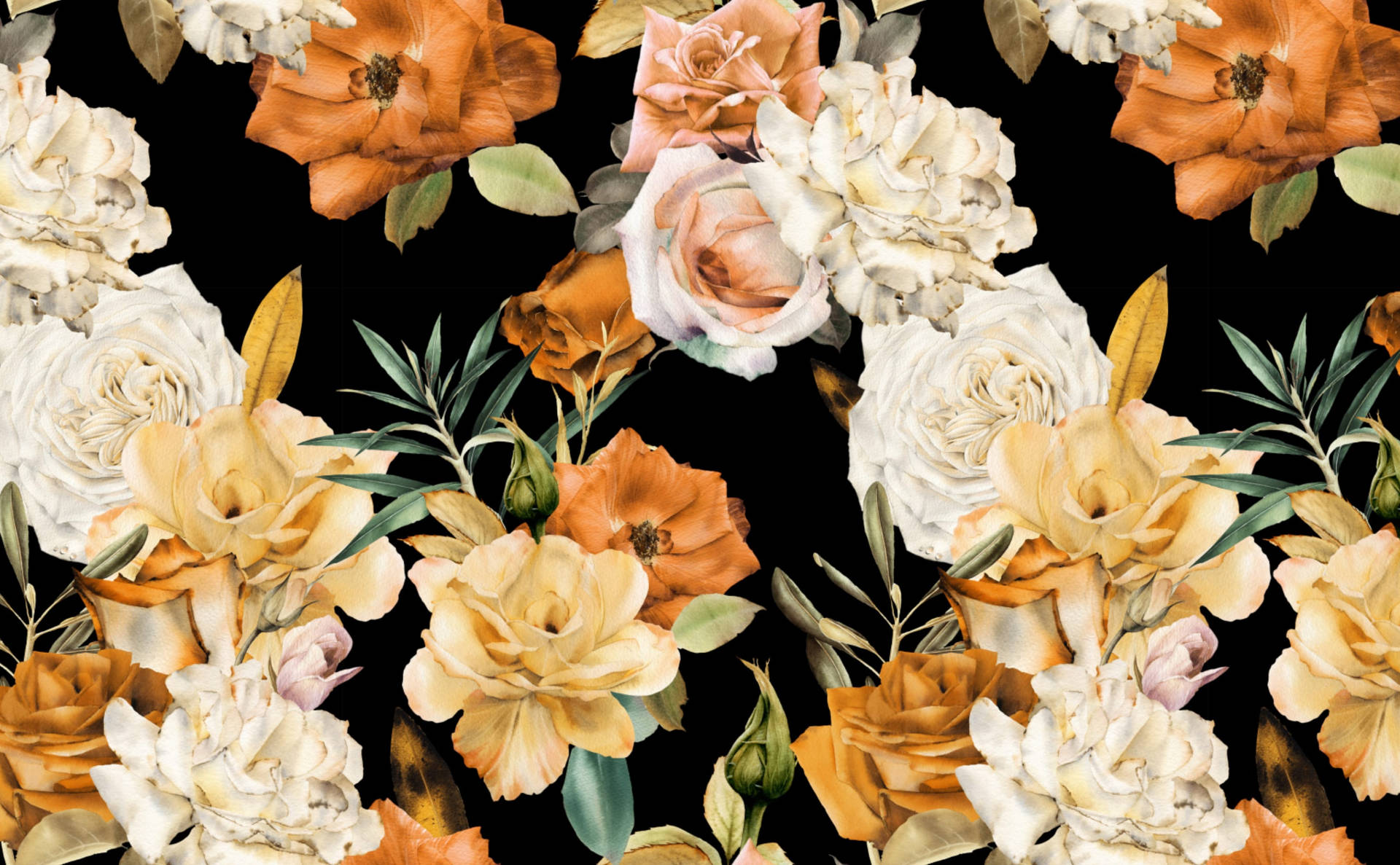 Blomsterdesignfärgglada Rosor. Wallpaper