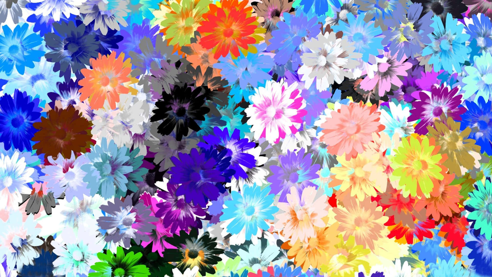 Colorful Abstract Artwork of a Flower Drawing Wallpaper
