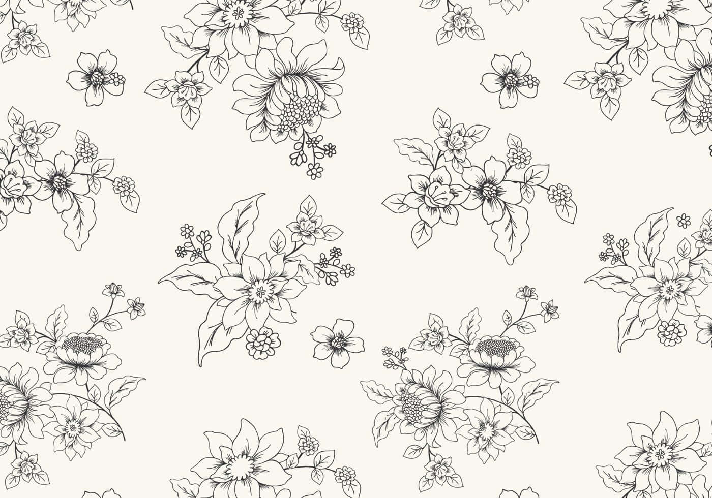 A beautiful, intricately detailed flower drawing. Wallpaper